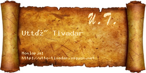 Uttó Tivadar névjegykártya